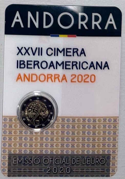 Andorra. 2 Euro 2014/2020 "Conseil de l'Europe" + "Sommet ibéro-américain" (2 coincards)  (Ingen mindstepris)