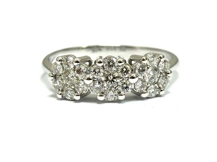 Ring - 18 kraat Hvidguld -  1.15ct. tw. Diamant (Natur)  - Fremstillet i Italien