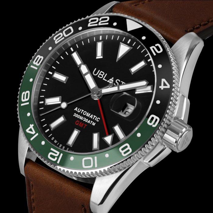 Ublast - Royal GMT Professional - UBRG44BGN/PLM - Ingen mindstepris - Automatic Swiss MOVT - Mænd - Ny