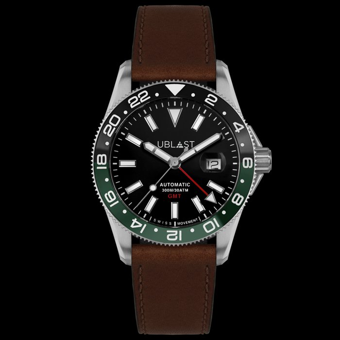 Ublast - Royal GMT Professional - UBRG44BGN/PLM - Ingen mindstepris - Automatic Swiss MOVT - Mænd - Ny