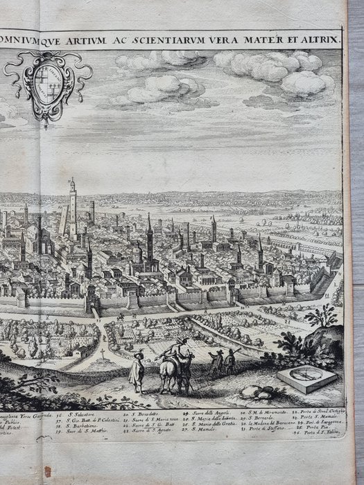 Italien - Bologna; Martin Zeiler (1589 - 1661) / Matthäus Merian (1593 - 1650) - Bononia vetustissima musarum sedes omniumque artium ac scientiarum vera mater et altrix - 1621-1650