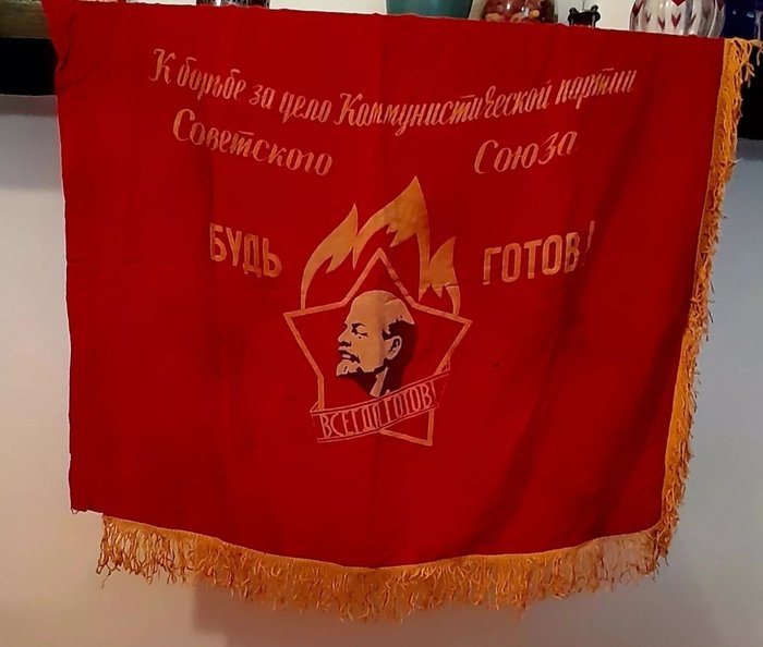 Rusland - Flag - Bandiera Russa Originale Anni 70.Lenin. Propaganda Comunista