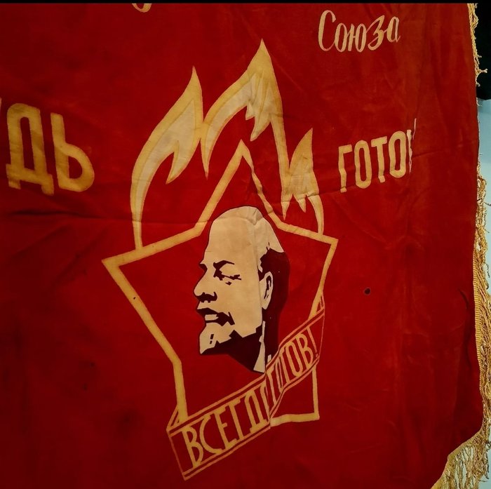 Rusland - Flag - Bandiera Russa Originale Anni 70.Lenin. Propaganda Comunista