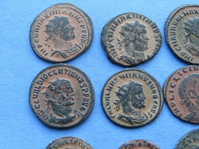 Romarriket. Lot of 9 Æ coins 3rd-4th centuries AD  (Ingen mindstepris)