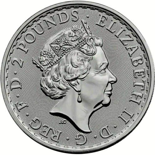 Storbritannien. 2 Pounds 2021 Britannia, 1 Oz (.999)  (Ingen mindstepris)