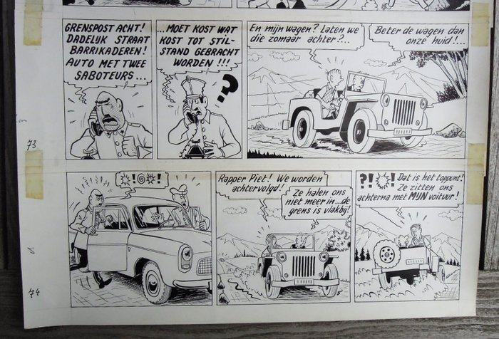 Pom - 1 Original page - Piet Pienter en Bert Bibber - Buldaarse Rhapsodie - 1958