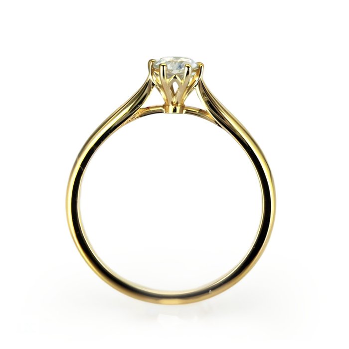 Forlovelsesring - 14 karat Gulguld -  0.26ct. tw. Diamant (Natur)