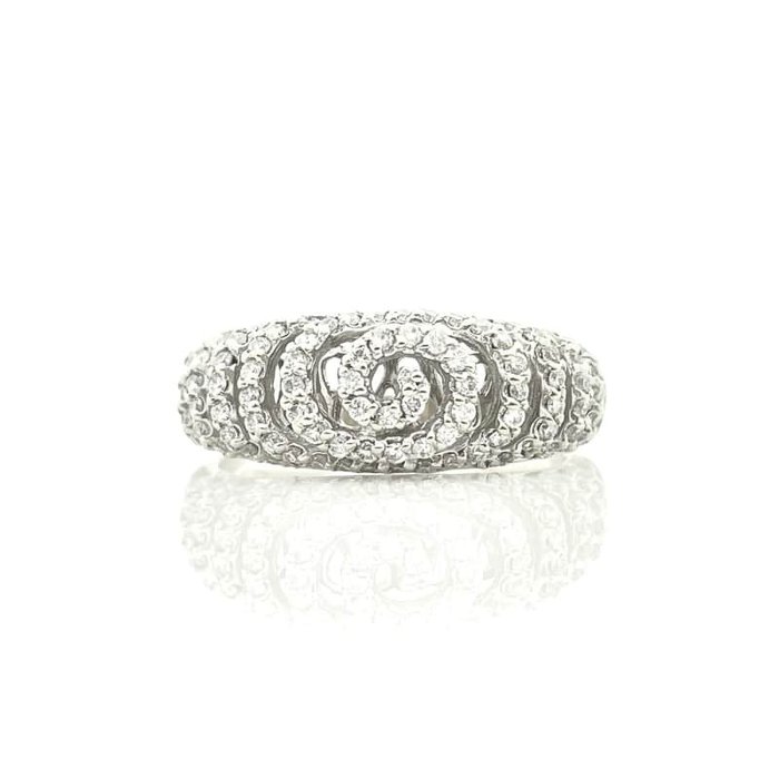 Ring - 18 kraat Hvidguld -  050ct tw Diamant (Natur)  - Spiral diamantring