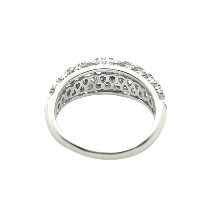 Ring - 18 kraat Hvidguld -  050ct tw Diamant (Natur)  - Spiral diamantring