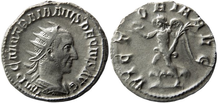 Romarriket. Trajan Decius (AD 249-251). Antoninianus Rome mint. VICTORIA AVG. Very scarce  (Ingen mindstepris)