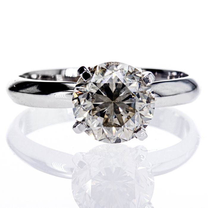 Ingen mindstepris - Forlovelsesring - 14 karat Hvidguld -  3.06ct. tw. Diamant (Natur)