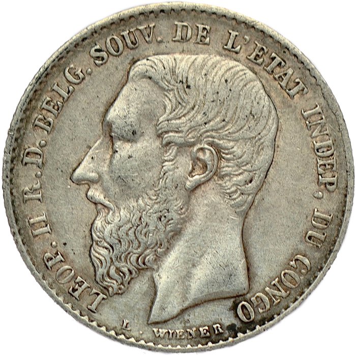 Fristaten Congo. Leopold II (1865-1909). 50 Centimes 1894 - LOW MINTAGE - HIGH QUALITY - RARE