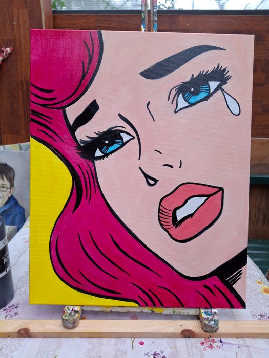 Mattiart - Pop Art girl crying girl.