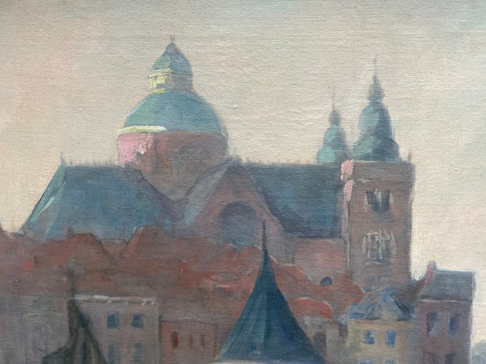 Gerrit Stegeman (1858-1940) - View of the Schreierstoren in Amsterdam