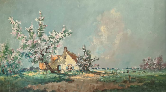 Henri Joseph Pauwels (1903-1983) - Zomers landschap met Bloesems