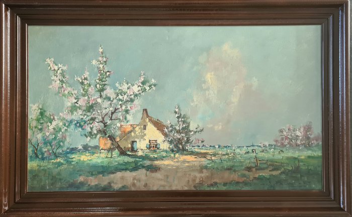 Henri Joseph Pauwels (1903-1983) - Zomers landschap met Bloesems