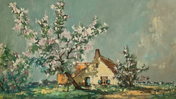 Henri Joseph Pauwels (1903-1983) - Zomers landschap met Bloesems