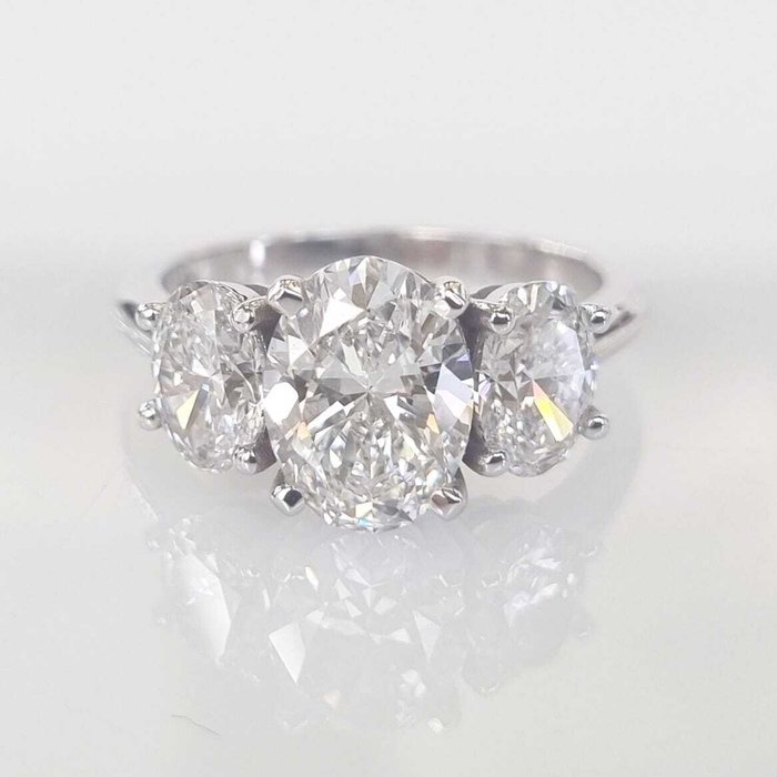 Forlovelsesring - 14 karat Hvidguld -  352ct tw Diamant (Laboratoriedyrket)