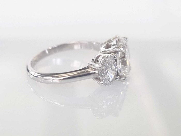 Forlovelsesring - 14 karat Hvidguld -  352ct tw Diamant (Laboratoriedyrket)