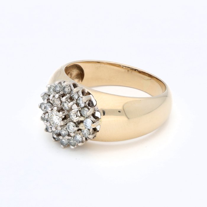 Ring - 14 karat Gulguld -  0.30ct. tw. Diamant (Natur)