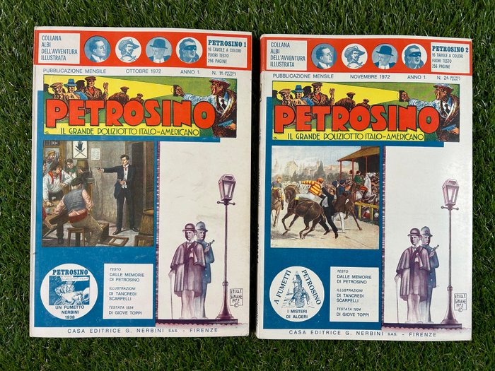 Petrosino Anno 1 - nn 1/4 cpl - Ristampa Nerbini - 4 Album - Første udgave - 1972