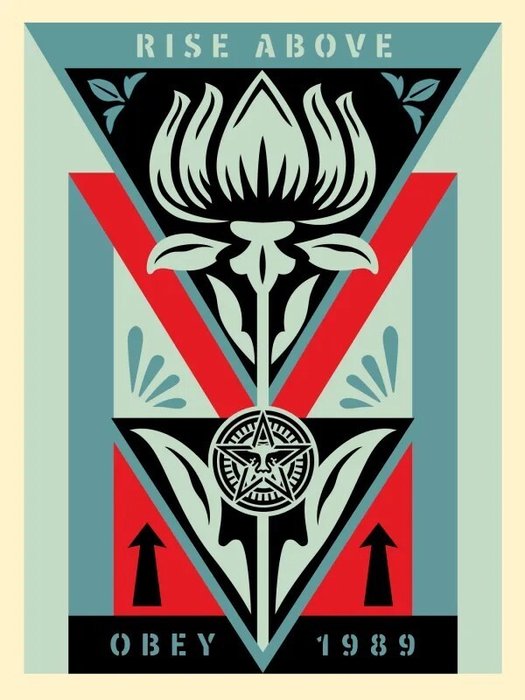 Shepard Fairey (OBEY) (1970) - Obey Déco Flower (Blue)