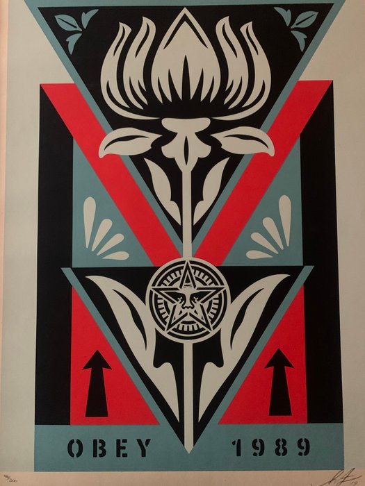 Shepard Fairey (OBEY) (1970) - Obey Déco Flower (Blue)