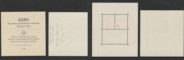 Schweiz 1938/1945 - 4 bedre blokke - Michel blok 4, 6, 10, 12