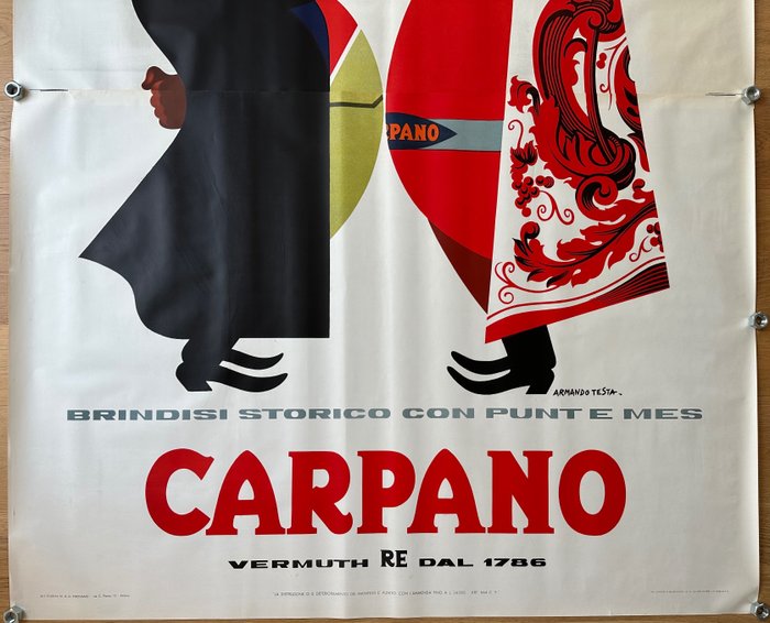 Armando Testa - Poster Pubblicitario- CARPANO BRINDISI CON NAPOLEONE-ARMANDO TESTA - 1950‹erne