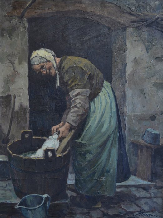 Giulio Roméo Vittini (1888 - 1968) - "The Laundry"