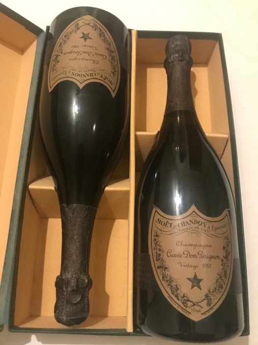 1982 Dom Pérignon - Champagne Brut - 2 Flasker (0,75 L)