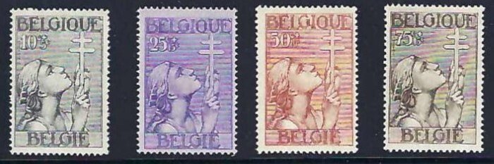 Belgien 1933 - serien "Cross of Lorraine" - OBP/COB 377/83