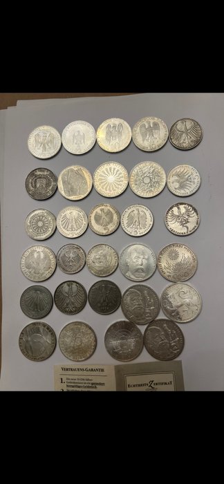 Tyskland. Collection of coins 5 DM/10 DM  (Ingen mindstepris)