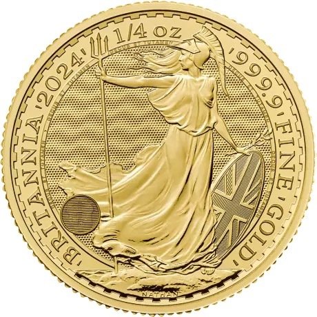 1/4 Ounce - Guld 999 - 2024 - Britannia Charles III fine gold - Præget bar