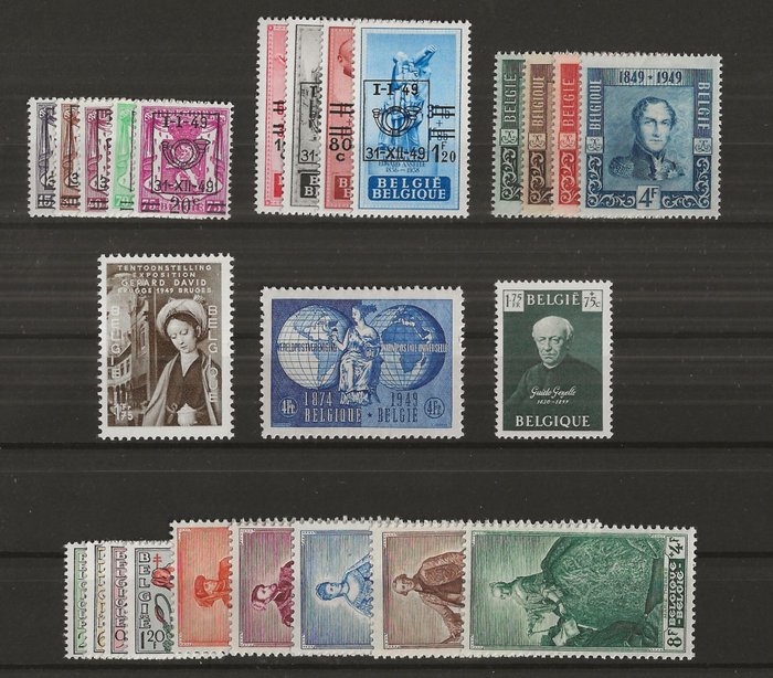 Belgien 1946/1949 - 4 næsten komplette bind - OBP/COB tussen 725 en 822