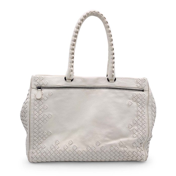 Bottega Veneta - White Intrecciato Leather Woven - Mulepose