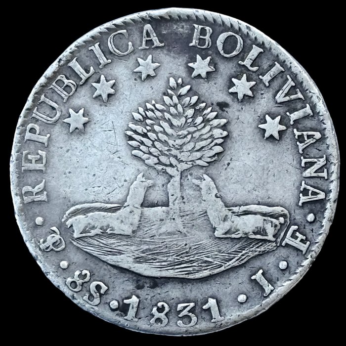 Bolivia. Republic. 8 Soles - 1831 J.F - (S23-009)