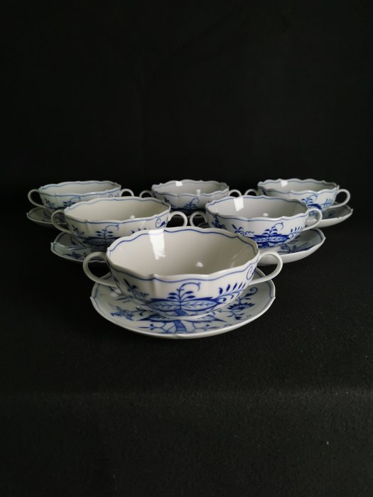 Meissen - Sæt suppeskåle (6) - Cipolla blu  - Free shipping - Porcelæn