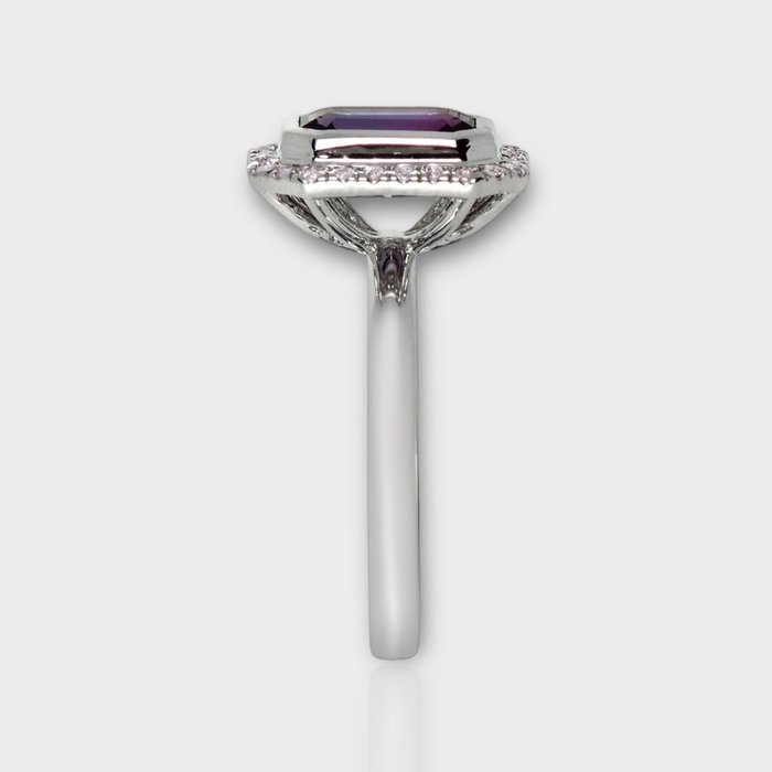 Forlovelsesring - 14 karat Hvidguld Spinel - Diamant