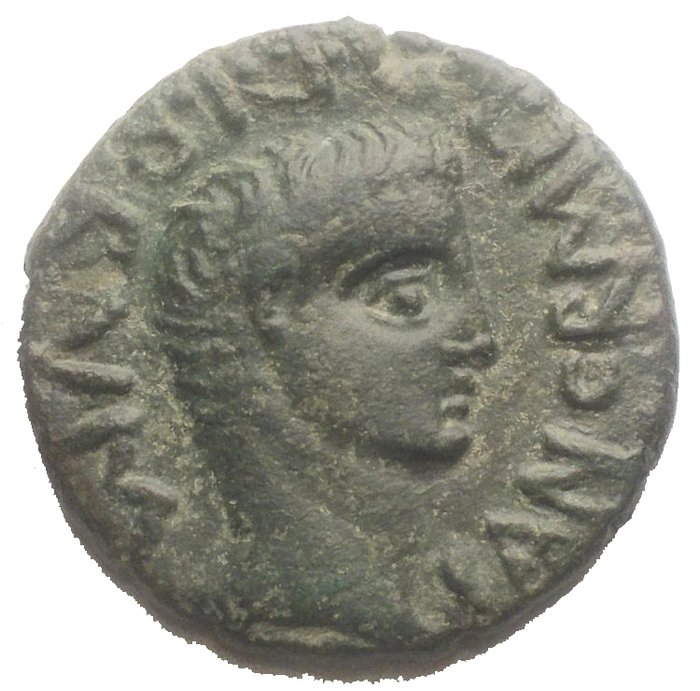 Romarriket. Tiberius, with Livia. Ae 20,7 mm AD 14-38. Panormos under romans rule