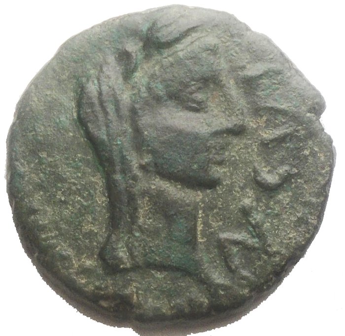 Romarriket. Tiberius, with Livia. Ae 20,7 mm AD 14-38. Panormos under romans rule