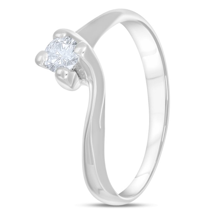 Ring - 18 kraat Hvidguld -  0.20ct. tw. Diamant (Natur)