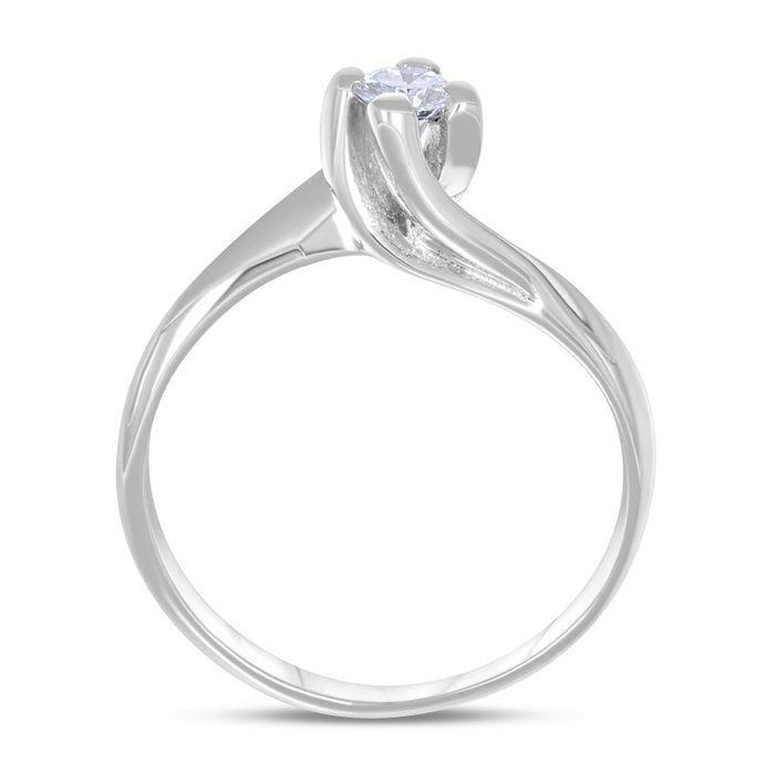 Ring - 18 kraat Hvidguld -  0.20ct. tw. Diamant (Natur)