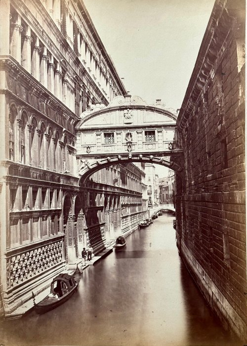 Carlo Ponti (Italian, 1820 -1893) - View of Venice - "Ponte dei Sospiri" - Large Format - ca. 1860