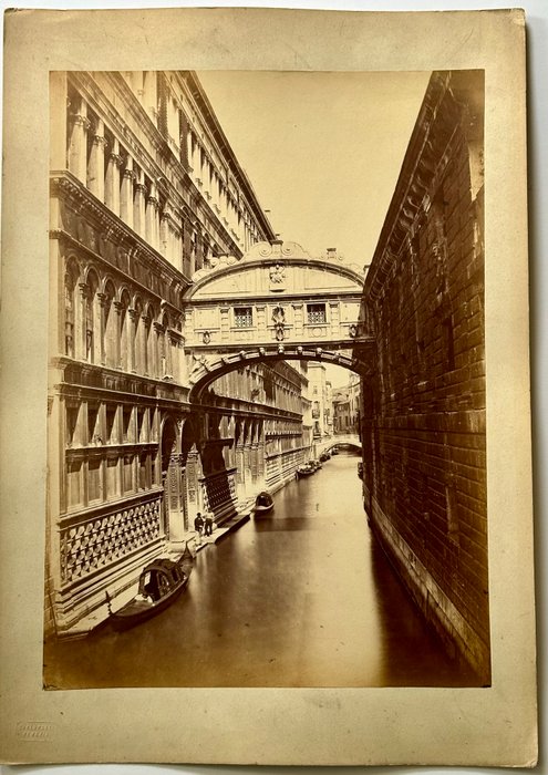 Carlo Ponti (Italian, 1820 -1893) - View of Venice - "Ponte dei Sospiri" - Large Format - ca. 1860