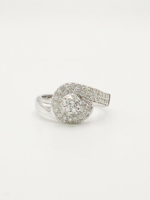 Ring - 18 kraat Hvidguld -  060ct tw Diamant (Natur)