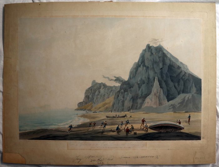 John William Edy  (1760-1820) - View Of Gibraltar To The East Ceuta And Sandy Bay