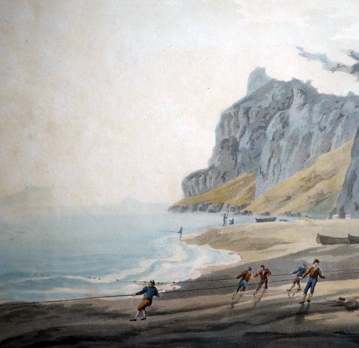 John William Edy  (1760-1820) - View Of Gibraltar To The East Ceuta And Sandy Bay