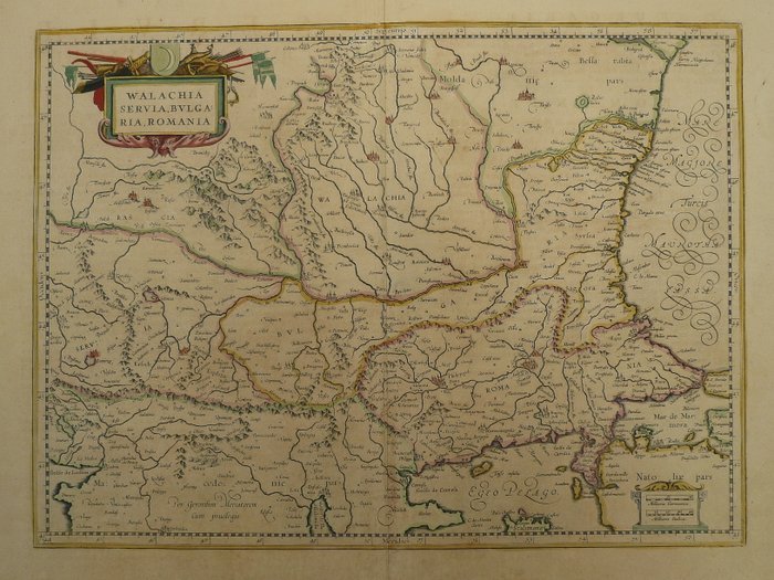 Europa - Bulgarien / Rumænien / Ungarn; Johannes Janssonius - Walachia Servia, Bulgaria, Romania - 1621-1650