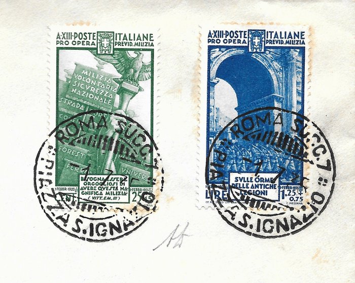 Italien Kongerige 1935 - Pro Opera Previdenza Milizia - 4. serie - Sassone 380 381 382 383